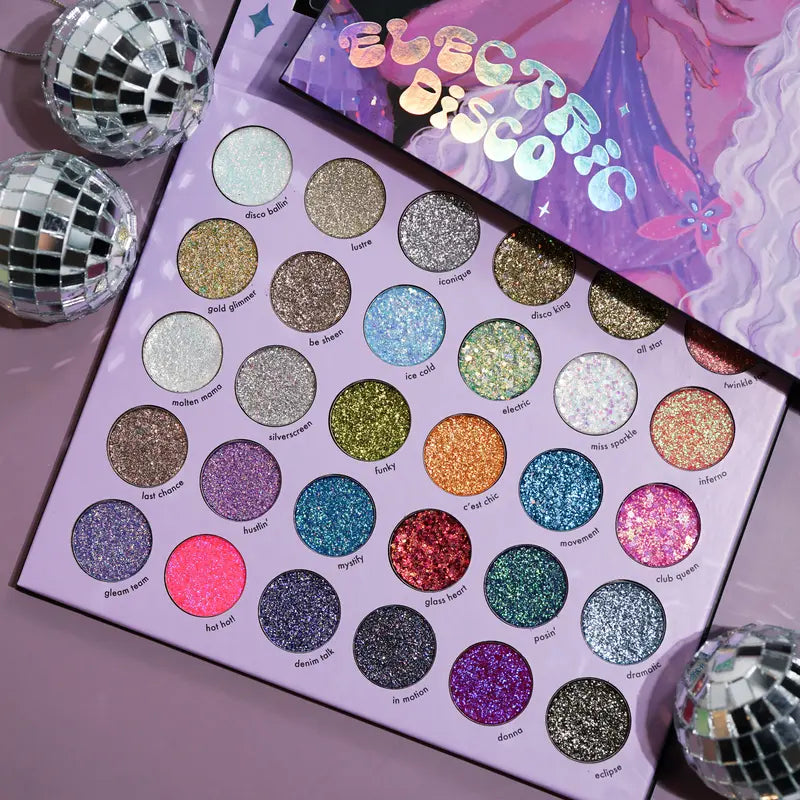 Electric Disco Glitter Palette – 30 Neon Shades