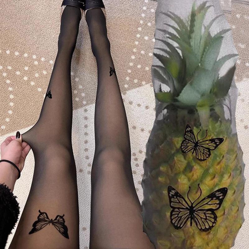 Butterfly Tattoo Mesh Pantyhose - PearKiss