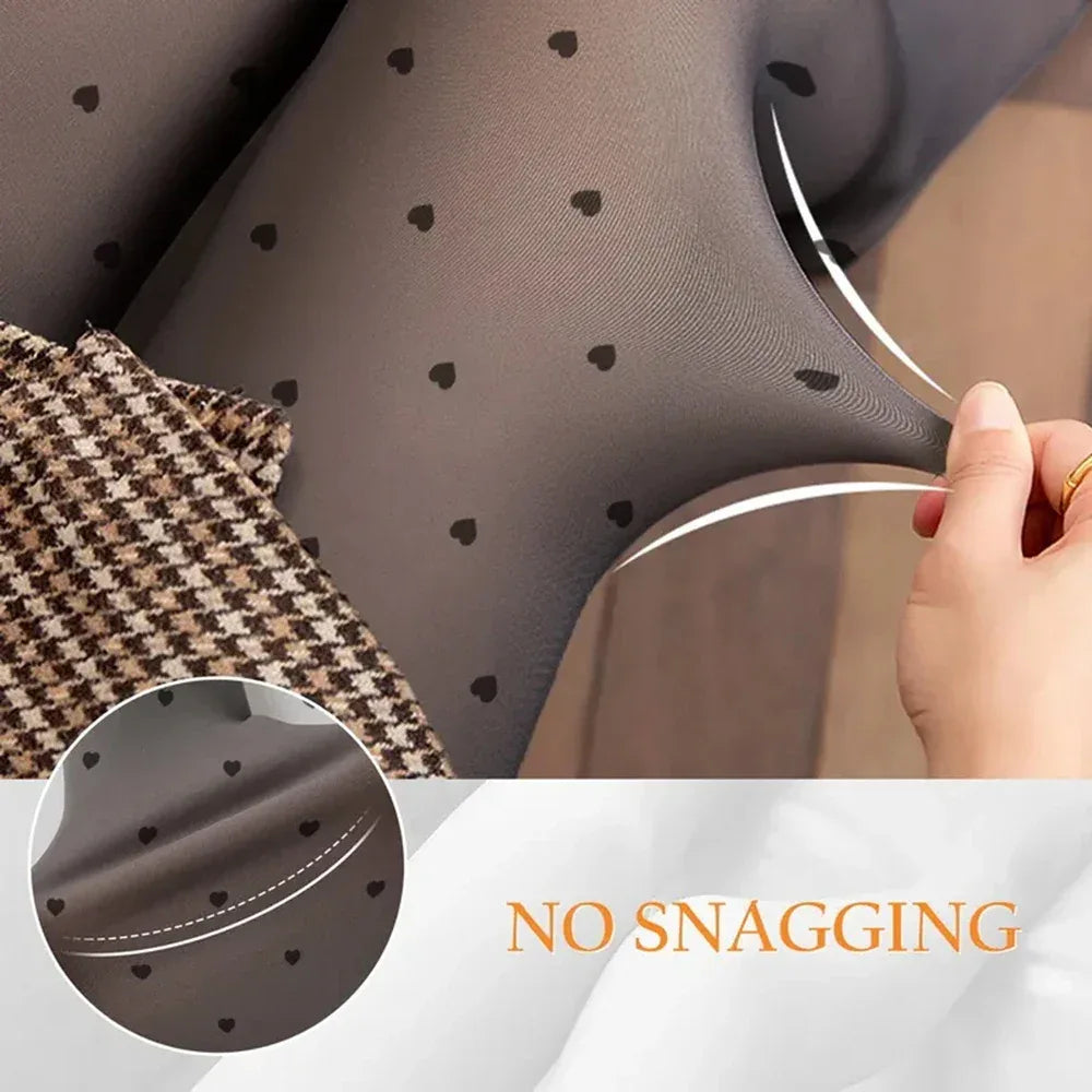 Heart Plush Thermal Pantyhose - PearKiss