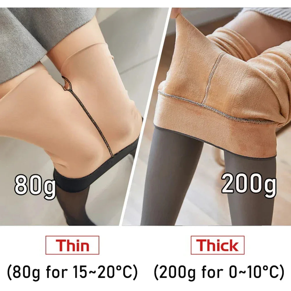 Heart Plush Thermal Pantyhose - PearKiss