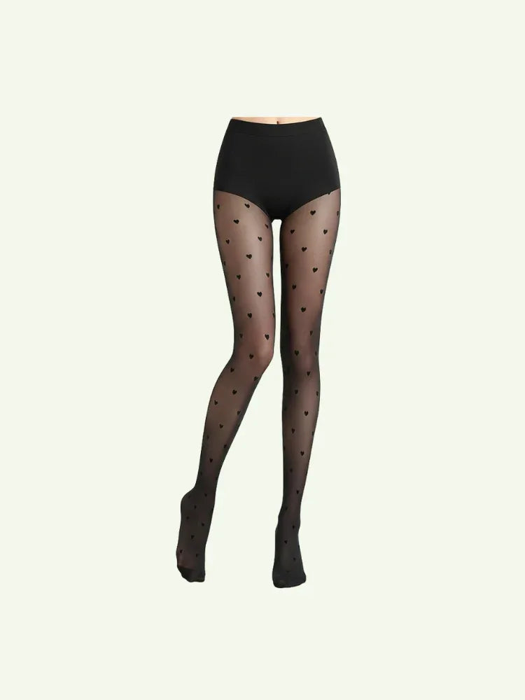 Heart Plush Thermal Pantyhose - PearKiss