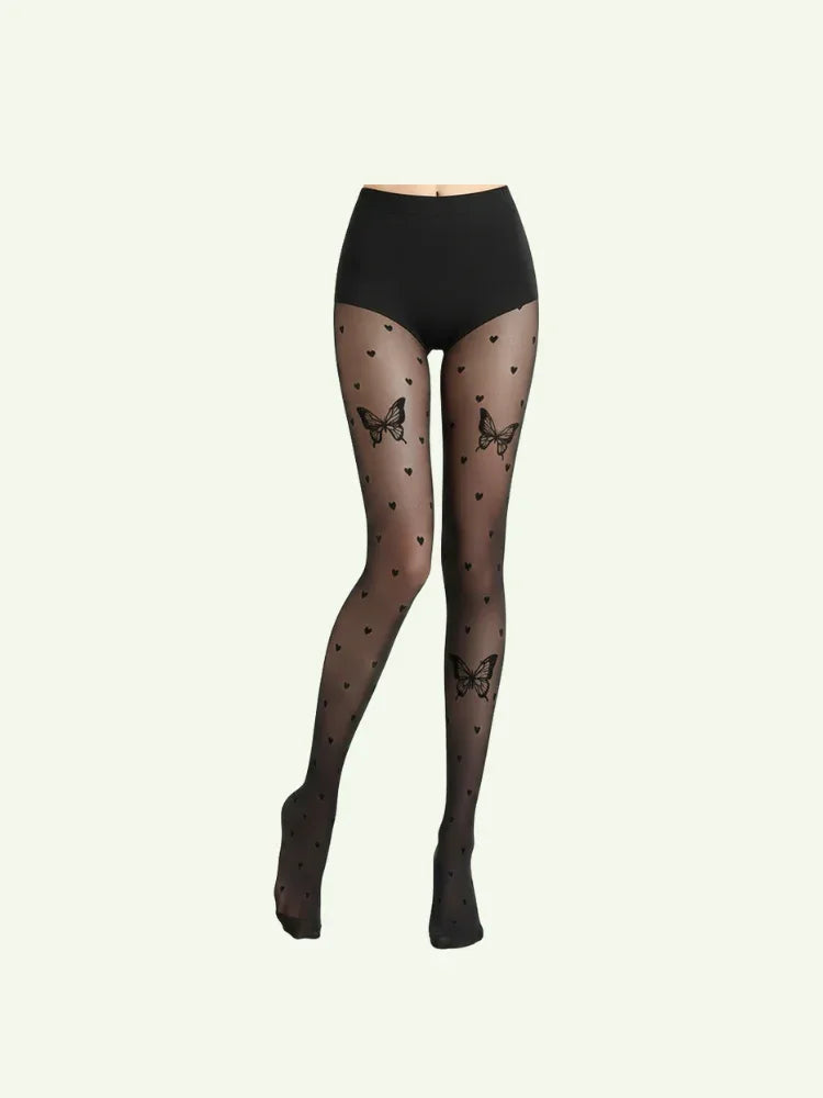 Butterfly Tattoo Mesh Pantyhose - PearKiss